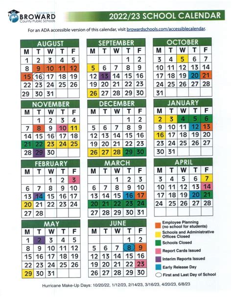 broward county schools calendar|broward county calendar 2022 2023.